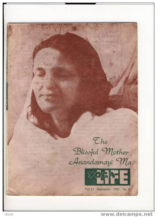 "YOGA LIFE" N° 9, September 1981, Vol 12 : The Blissful Mother Anandamayi Ma - Religión/Espiritualismo