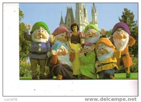 WALT DISNEY WORLD  -   Les 7 Nains Devant Le Château De La Belle Au Bois Dormant - Disneyworld