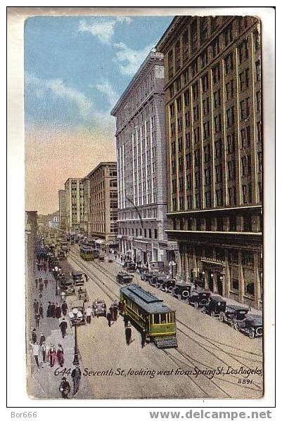 INTERESTING OLD USA POSTCARD - LOS ANGELES - Seventh Street - Street Scene - Los Angeles