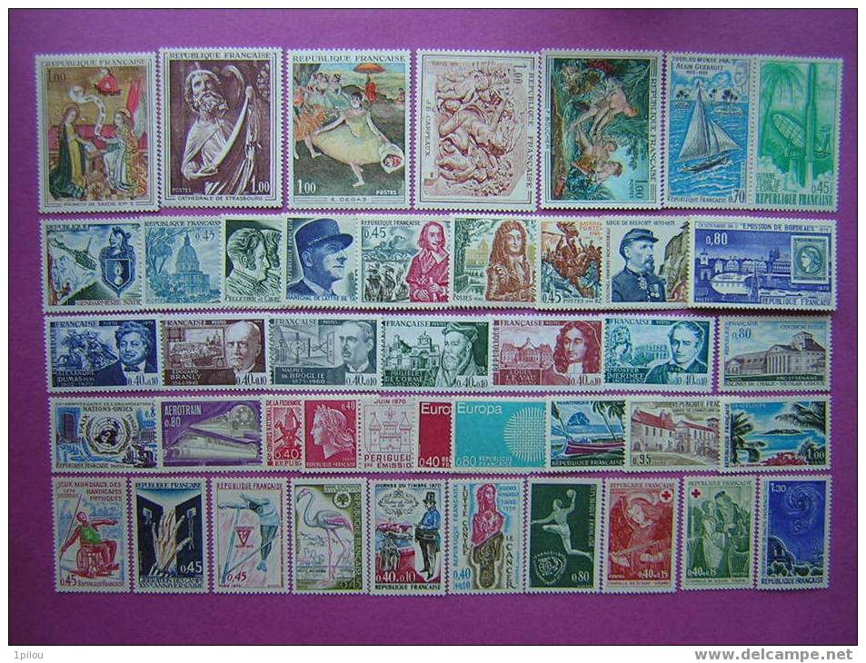FRANCE ANNEE 1970 COMPLETE NEUVE**   42 TIMBRES. - 1970-1979