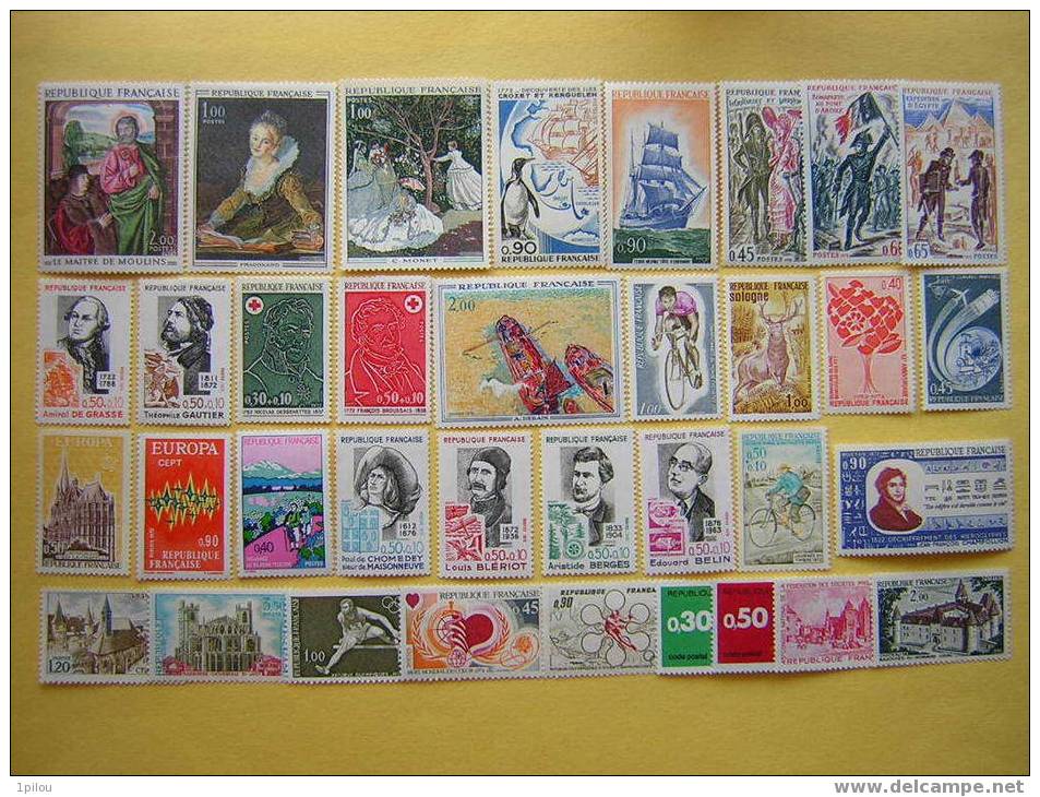 FRANCE ANNEE 1972 COMPLETE NEUVE**   35 TIMBRES. - 1970-1979