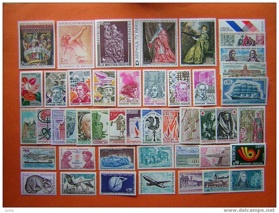 FRANCE ANNEE 1973 COMPLETE NEUVE**   46 TIMBRES. - 1970-1979