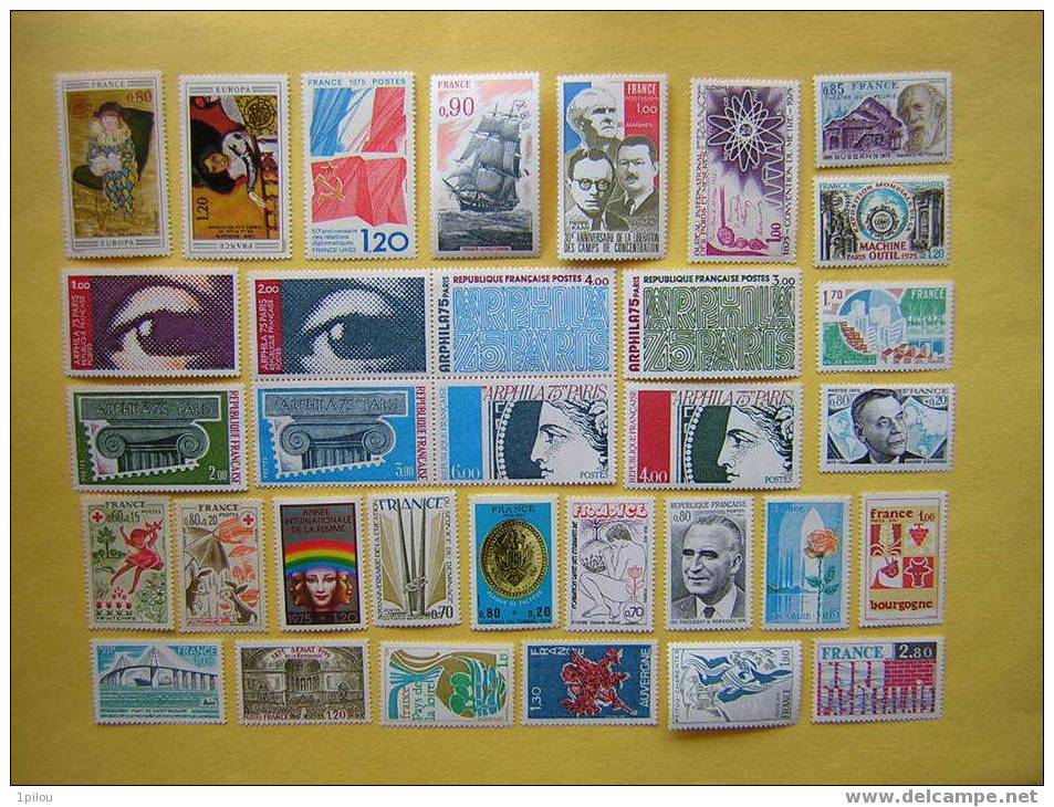 FRANCE ANNEE 1975 COMPLETE NEUVE**   33 TIMBRES. - 1970-1979