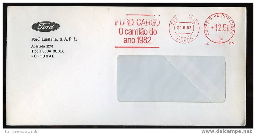 Cachet ROUGE Du Portugal Pub Ford Cargo Camion Année 1982 / Portugal Ford Cargo Truck Of The Year 1982 FRANKING METER - LKW