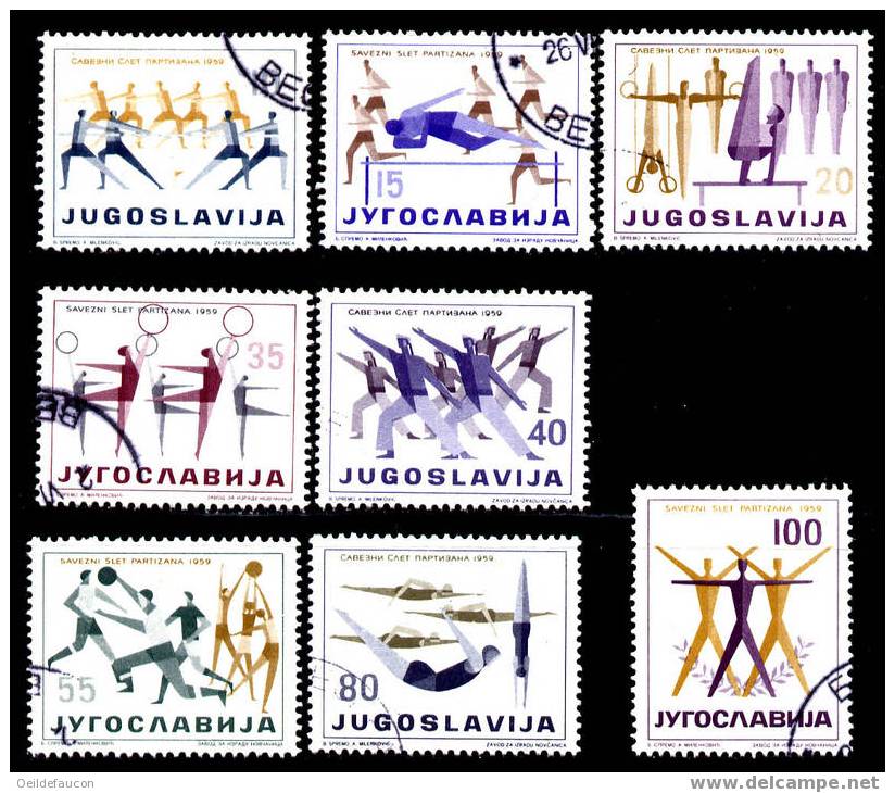 YOUGOSLAVIE - Yvert - 801/08** Mais Oblitérés : Cote 5.50 € - Gymnastique