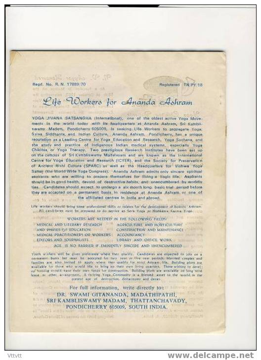 "YOGA LIFE" N°11, Novemberl 1982, Vol 13  : Sacred Heights - Religión/Espiritualismo