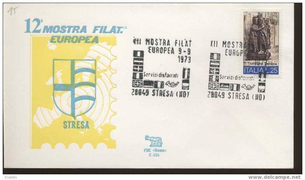 Ge15 Marcophilie Marcofilia Mostra Filatelia Europea Stresa 1973 - Covers