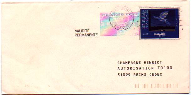 PAP Réponse Champagne Henriot - Oblitéré - N° 0206092 - PAP: Antwort