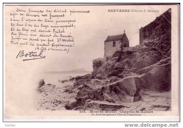 Lot Bq , 50 , MONT ST MICHEL , BOTREL , Hamonic N° 232 , Chapelle St Aubert - Le Mont Saint Michel