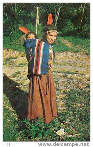 Etat Unis Cherokee Indian Mother And Papoose Cpsm Année 1960 - Indianer