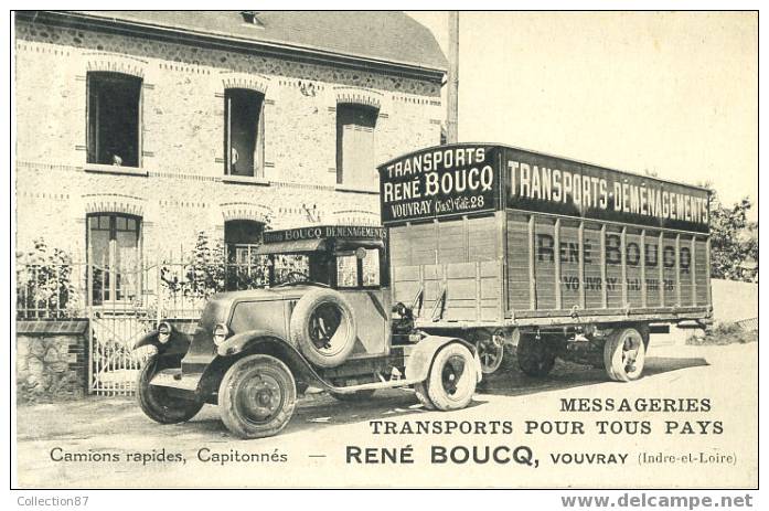 37 - INDRE Et LOIRE - VOUVRAY - CAMION De DEMENAGEMENTS - MESSAGERIE TRANSPORTS  RENE BOUCQ - SUPERBE PLAN - Vouvray