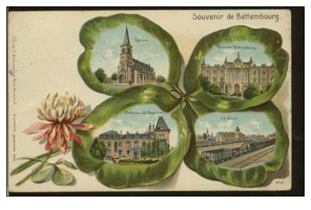 LUXEMBOURG BETTEMBOURG  Souvenir De (carte Fantaisie Gaufrée Avec Fleurs) - Bettembourg