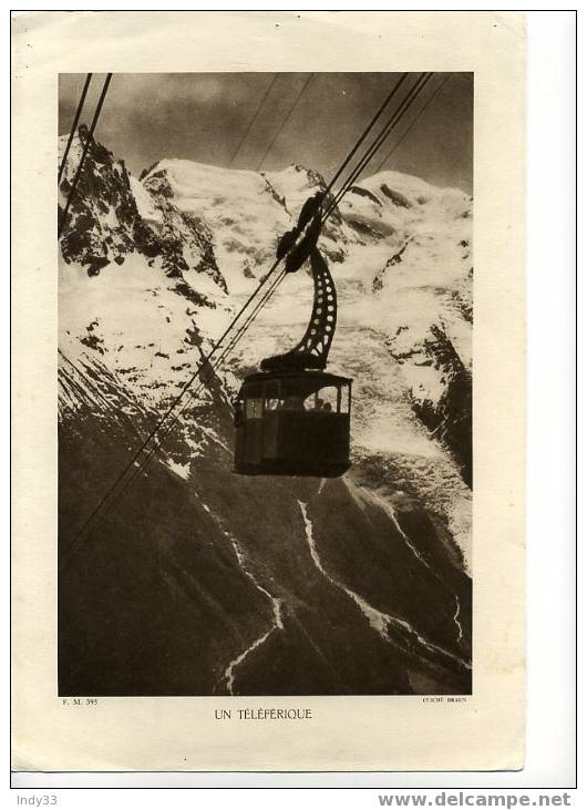 - REPRO DE PHOTO ANNEES 1935 . UN TELEFERIQUE ( TELEFERIQUE DE CHAMONIX AU BREVENT) - Autres & Non Classés