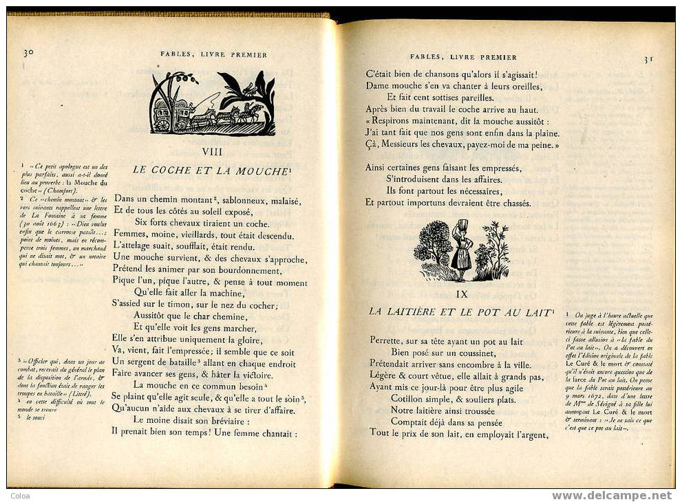 Jean De La FONTAINE Fables 1958 - Autores Franceses