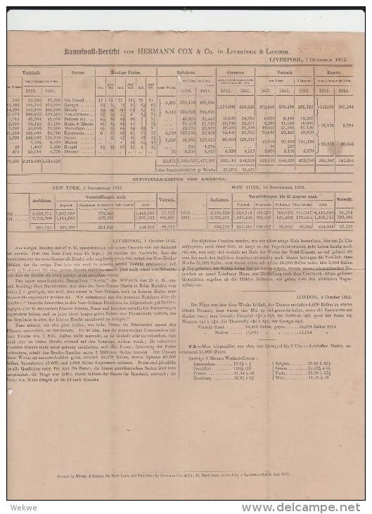 GBP055/ 1852 – London-Deutschland – Marktbericht Für Baumwolle - Sonstige & Ohne Zuordnung