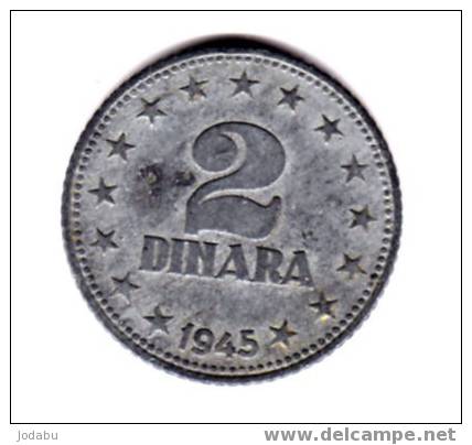 2 Dinara 1945 Zinc De La Yougoslavie - Joegoslavië