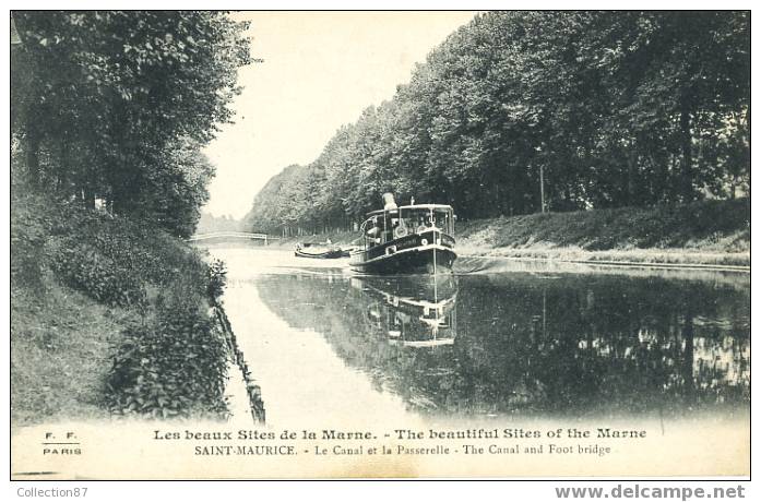 94 - ST MAURICE - REMORQUEUR Sur Le CANAL De La MARNE - PENICHE - BATELLERIE - MARINIER - TRES BEAU PLAN - Saint Maurice