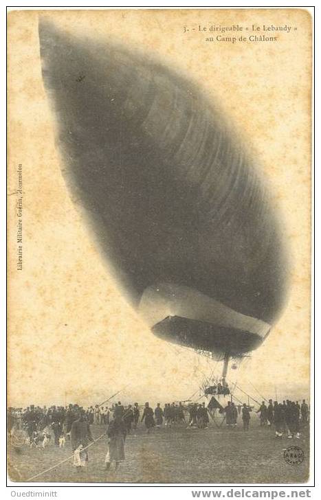 Le Dirigeable "le Lebaudy"aucamp De Châlons.Moumelon 1906.Militaria.Belle Animation. - Dirigeables