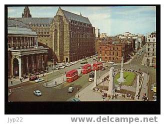 Jolie CP Angleterre Manchester St Peter's Square Autobus Rouges à Impériale - A Circulée - Manchester