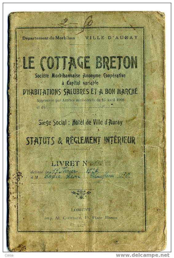 Bretagne Habitat Populaire Le Cottage Breton 1926 - Bretagne