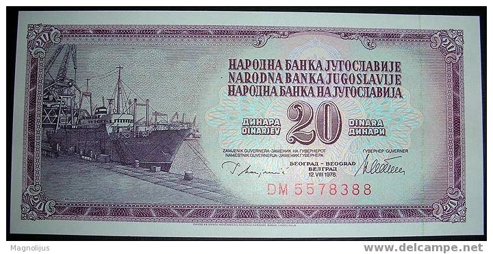 Yugoslavia,Bancnote,20 Dinars,1978.,Paper,Money - Yugoslavia