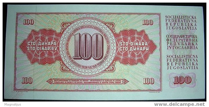 Yugoslavia,Bancnote,100 Dinars,1986.,Paper,Money - Yougoslavie