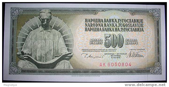 Yugoslavia,Bancnote,500 Dinars,1978.,Paper,Money - Yugoslavia
