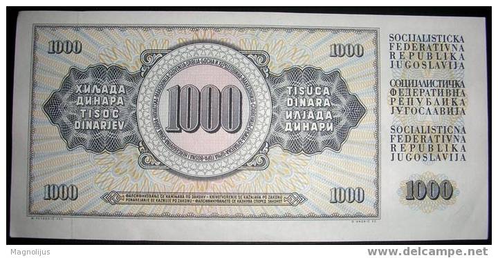 Yugoslavia,Bancnote,1000 Dinars,1978.,Paper,Money - Yougoslavie
