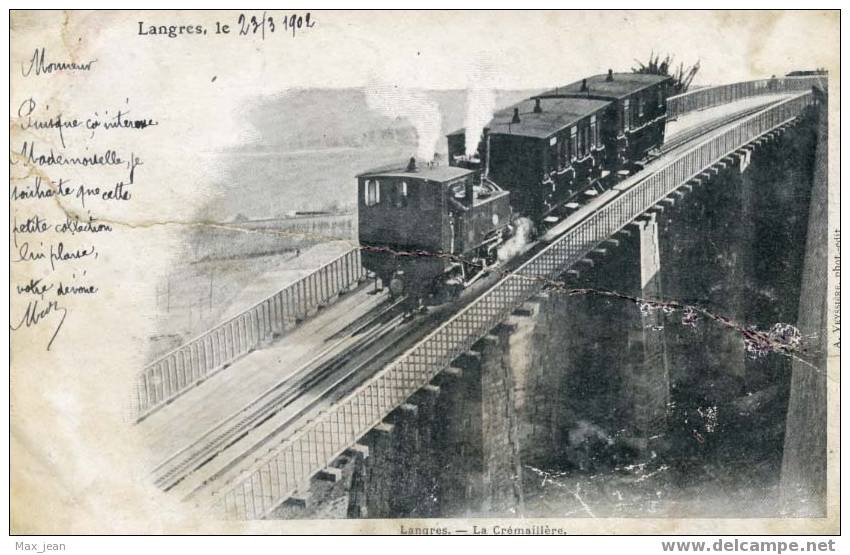 LANGRES La Crémaillière 1902 Précurseur - Funicular Railway