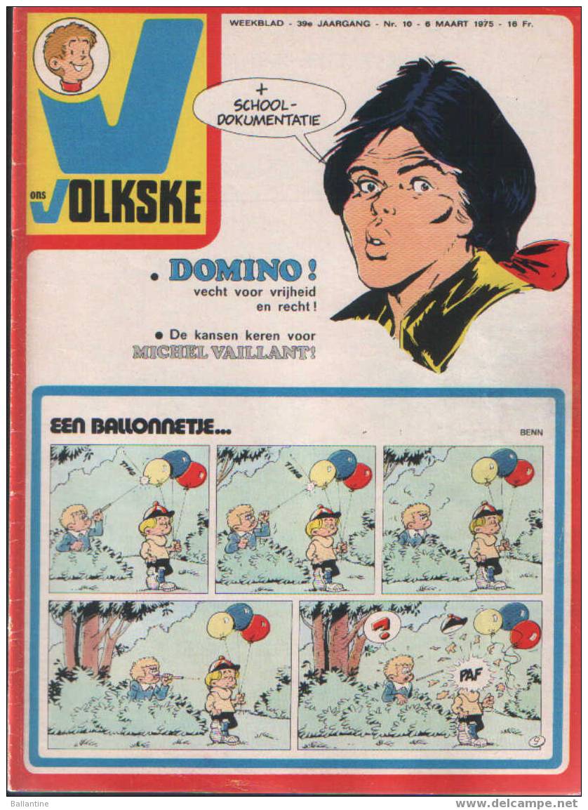 ONS VOLKSKE N°10 1975  DOMINO EN COUVERTURE - Ons Volkske