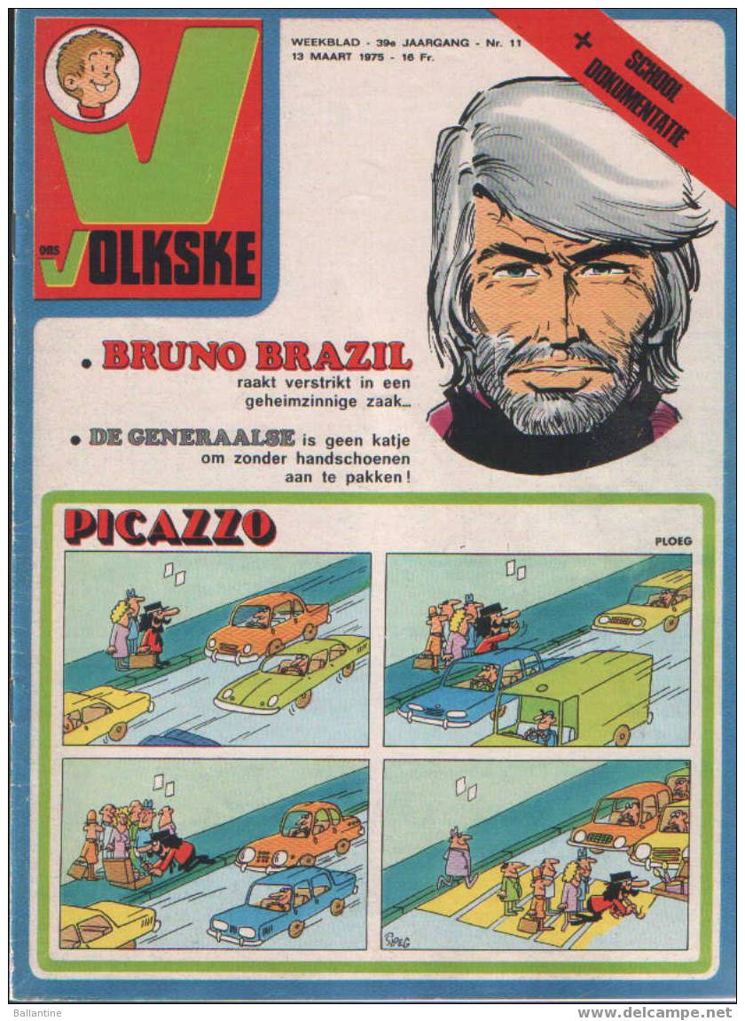 ONS VOLKSKE N°11 1975  BRUNO BRAZIL EN COUVERTURE - Ons Volkske