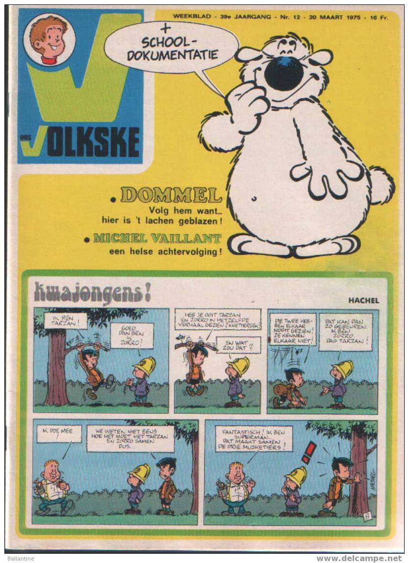 ONS VOLKSKE N°12 1975  DOMMEL EN COUVERTURE - Ons Volkske