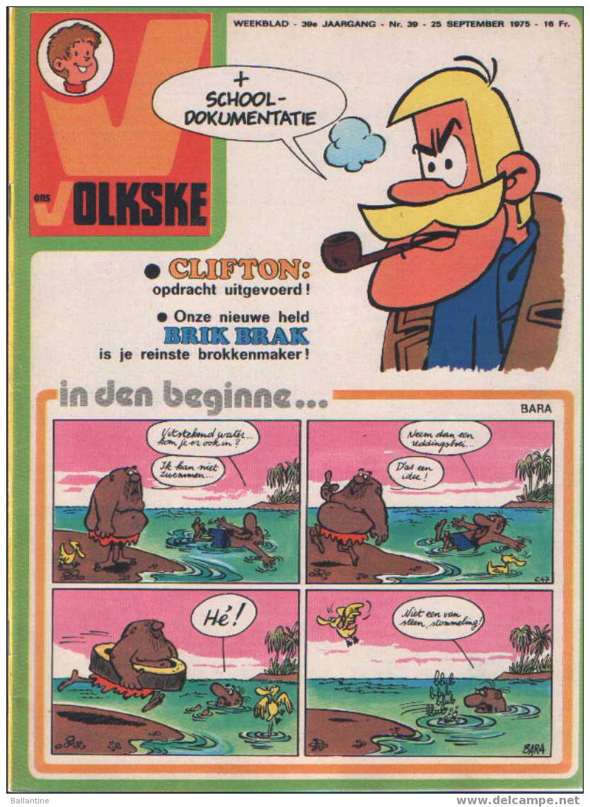 ONS VOLKSKE N°39  1975  CLIFTON EN COUVERTURE - Ons Volkske