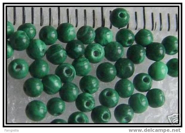 Lot De 30 Perles En Véritable Malachite 2mm - Perles