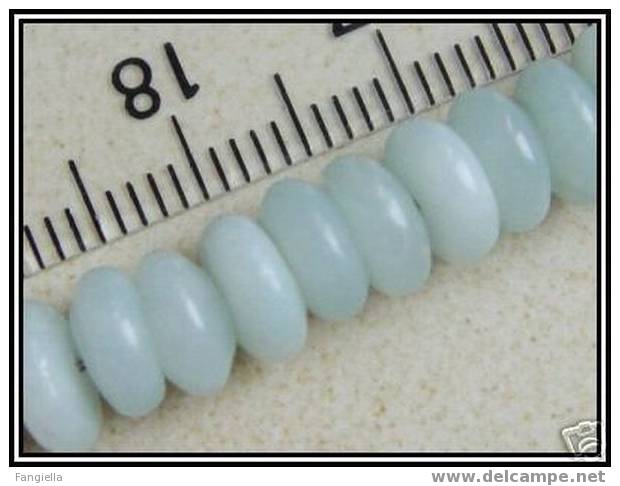 Lot De 10 Perles Rondelles En Véritable Amazonite 7mm - Perles