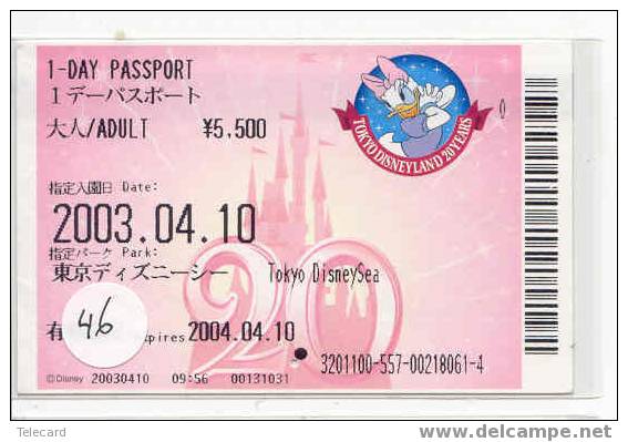 Disney Fast Pass Entreecard TOKYO DISNEYLAND 1-day Passport (46) - Disney