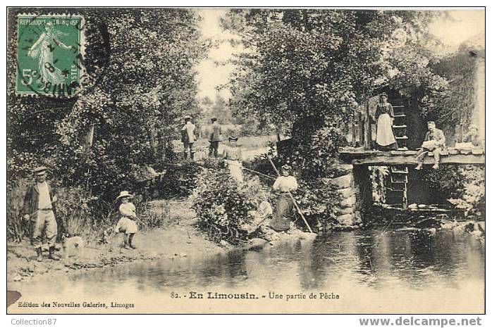 PECHE En Limousin - PECHEUR Et PECHEUSE - Peche à La Ligne - Creuse Correze Haute Vienne - Visvangst