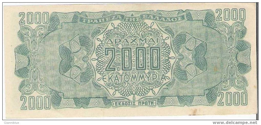 Greece - Banknote/Billet De 2.000 Drachmas 1944 - Greece