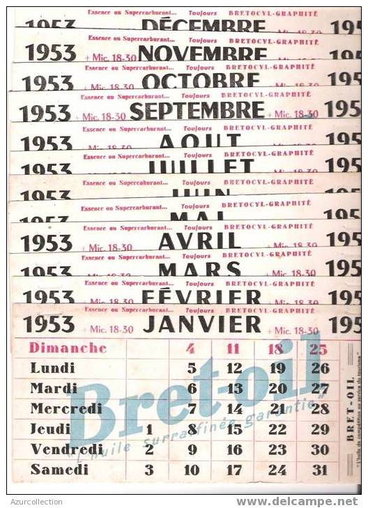 CALENDRIER 1953 .COMPLET - C