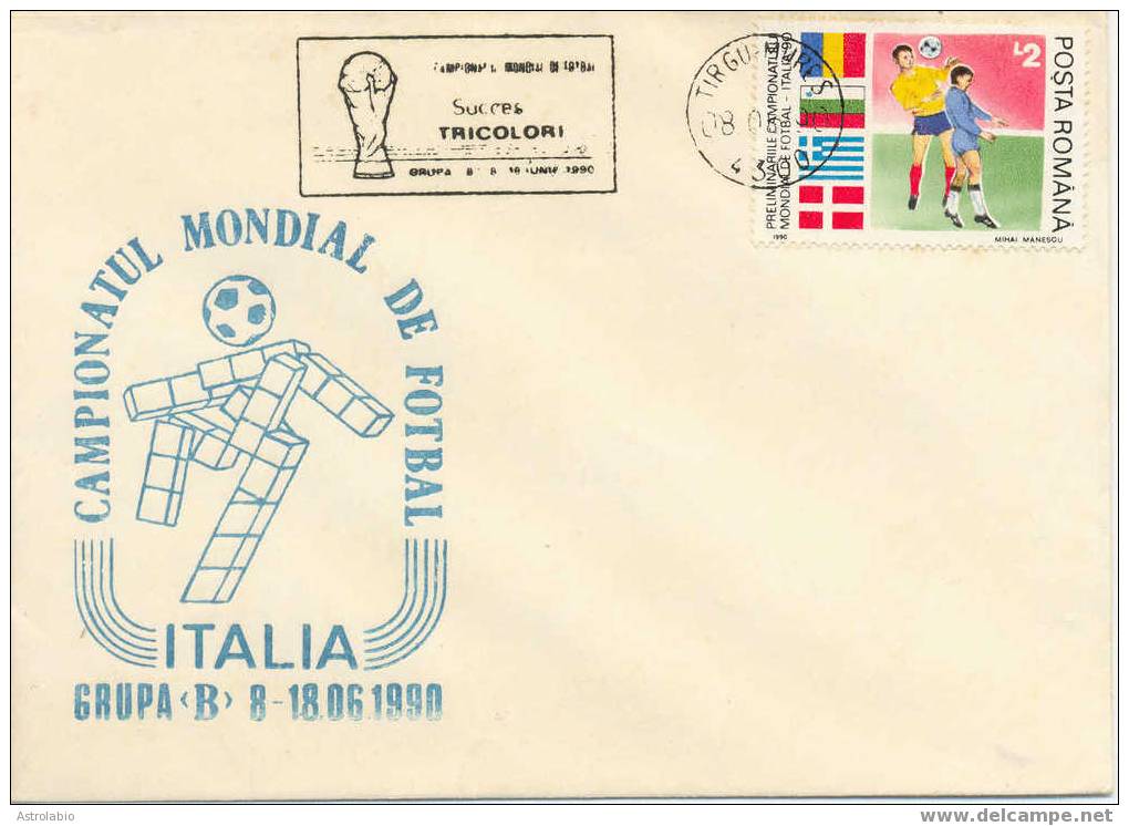 Roumanie FDC ? "Italia 90" Football, Flamme - 1990 – Italien