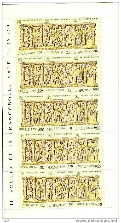 VATICANO 1993 ASCENZIONE DEL SIGNORE. BASSORILIEVO SARCOFAGO IV SECOLO MINI-FOGLIO - Blocks & Sheetlets & Panes