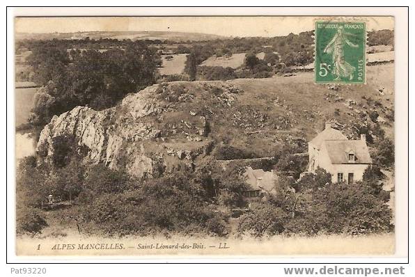 72  SAINT-LEONARD-des-BOIS : Vue Générale (LL) / CPA Dos Divisé Vert /  Voyagée Illisible ./ B.E. - Saint Leonard Des Bois