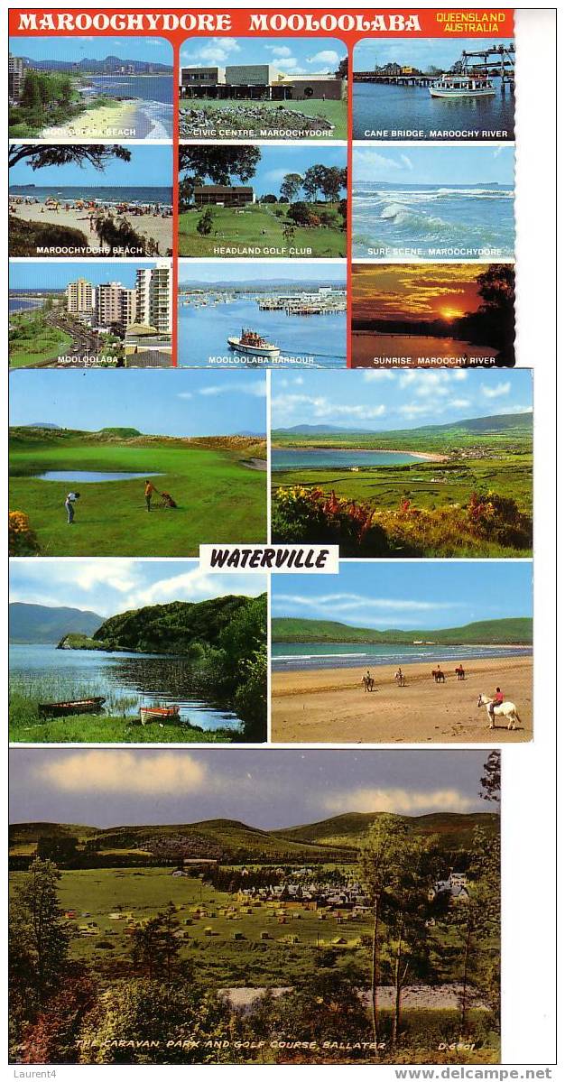 3 Golf Postcard - 3 Carte De Golf - Handball