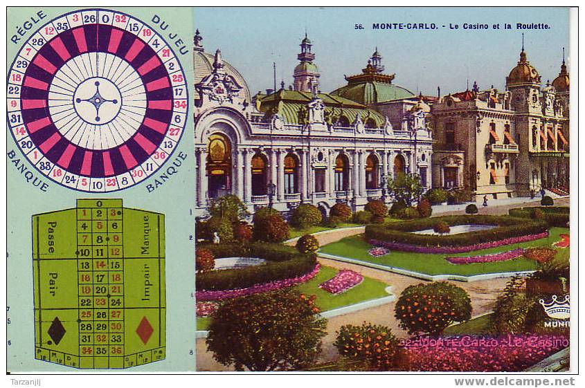 CPSM Colorisée Glacée De Monte Carlo: Le Casino Et La Roulette - Autres & Non Classés