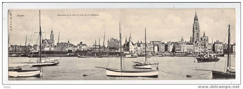 CPA---- BELGIQUE---ANVERS----PANORAMA----CARTE DOUBLE - Antwerpen