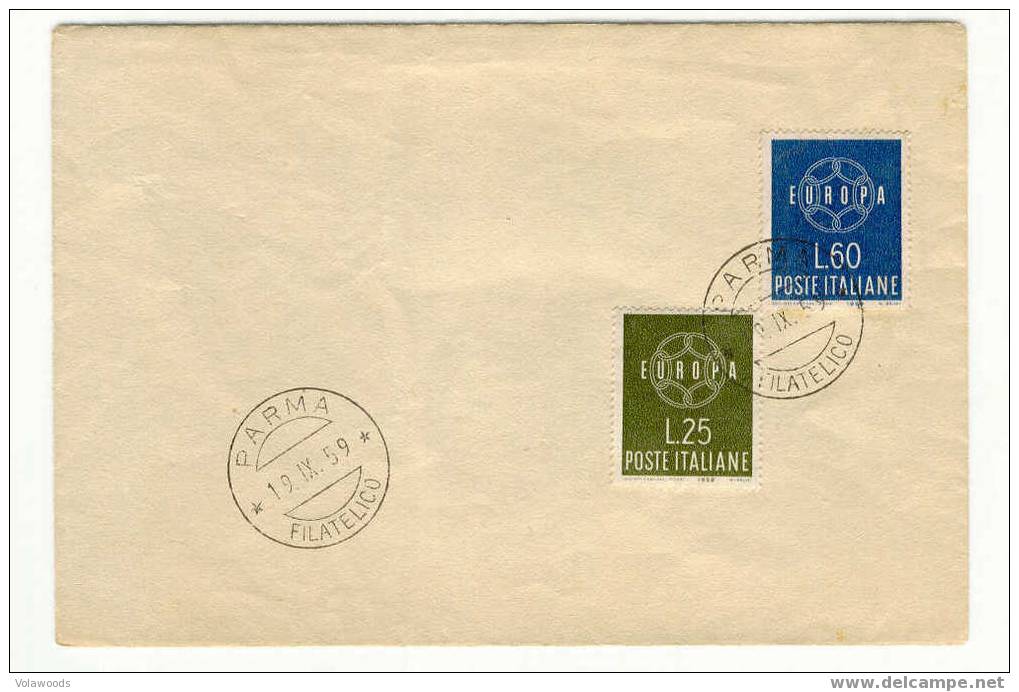 Italia - Busta Fdc Con Serie Completa: Europa CEPT 4° Serie - 1959