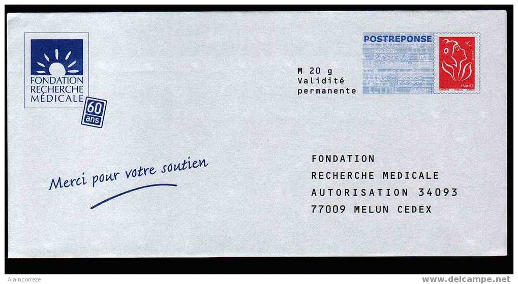 Entier Postal PAP Reponse Seine Et Marne Melun Fondation Recherche Médicale Autorisation 34093 N° Au Dos 06P672 - Prêts-à-poster: Réponse /Lamouche