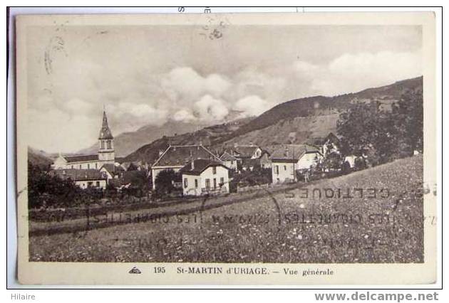 Cpa 38 St SAINT MARTIN URIAGE Vue Generale - Uriage