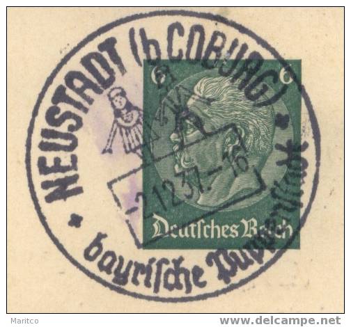 Deutsches Reich Postkarte With Puppen Cancelation - Poupées