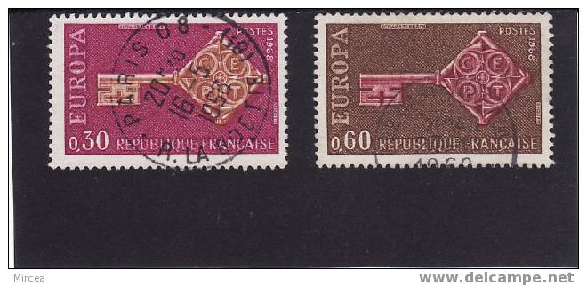 France  Yv.no.1556/7 Obliteres,serie Complete - 1968